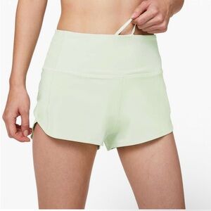 Lululemon light green/mint speed shorts